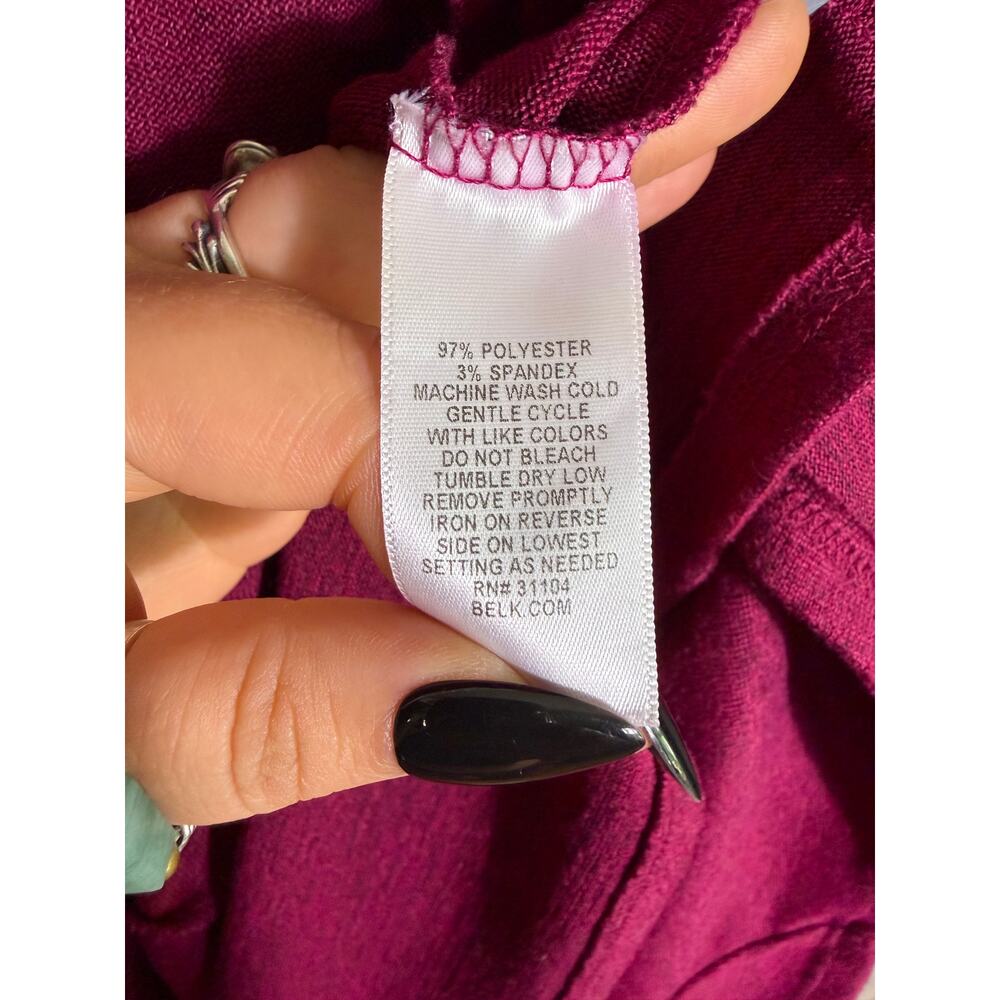 Kim Rogers Berry Open Front Draped Cardigan - Large - Picture 5 of 7
